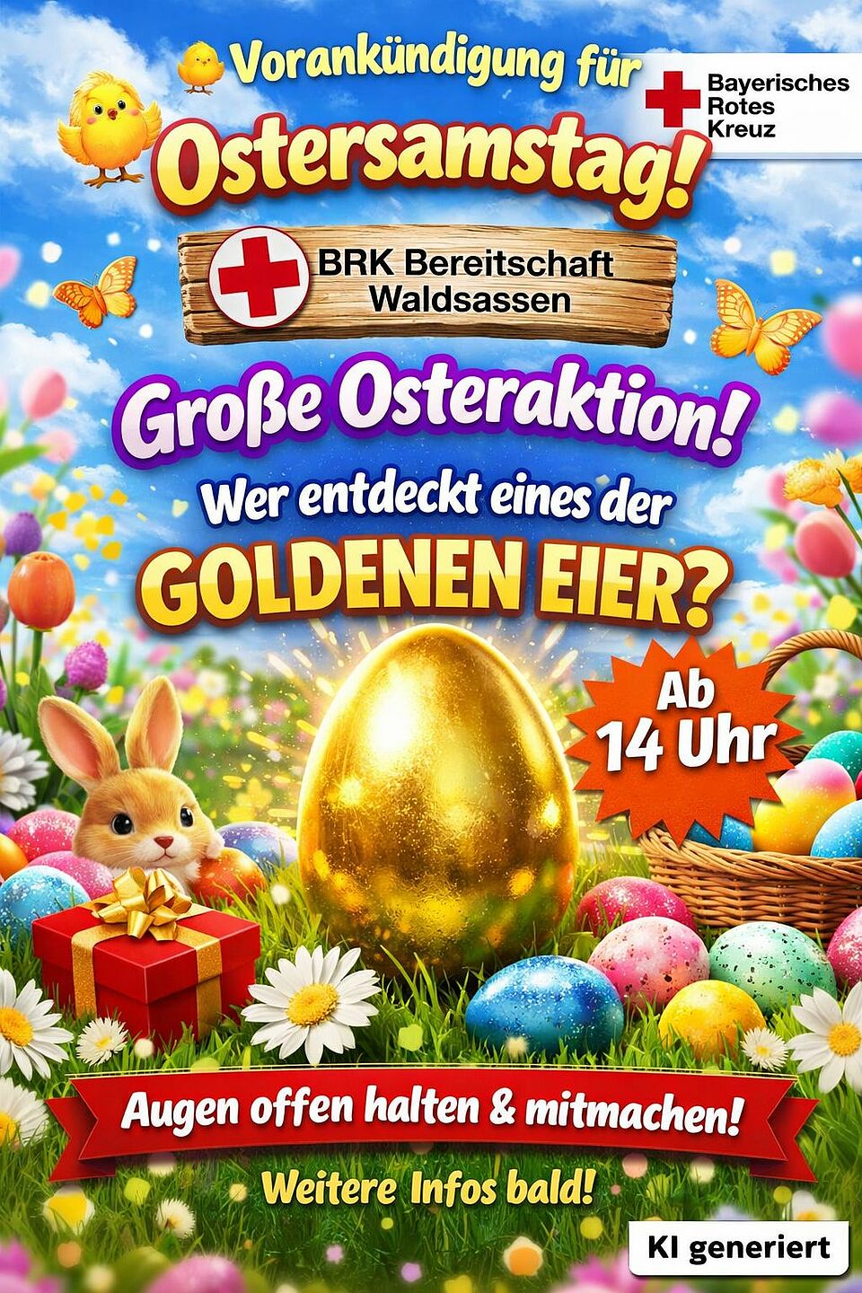 Unsere Osteraktion 2026 mit einer lustigen Eiersuche startet am Karsamstag um 14 Uhr